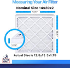 Filter King 14x20x2 Air Filter | 6-PACK | MERV 8 HVAC Pleated A/C Furnace Filters | MADE IN USA | Actual Size: 13.5 x 19.5 x 1.75"
