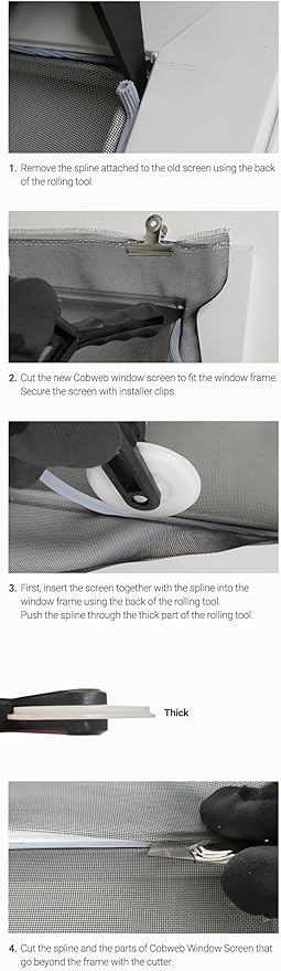 Premium Window Screen DIY KIT 39" 51" Water-Repellent Blocks Rain, Pet Scratch, Pollen, Fine Dust 99%, 30Mesh Durable New Material, DIY Tools Included (W51in X L380in)
