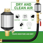 Watflow Air Compressor Water Separator Filter for Air Line, 1/4" NPT Inlet and Outlet, 150 psi, Protect Tool for Pneumatic