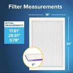 Filtrete 18x30x1 AC Furnace Air Filter, MERV 12, MPR 1500, CERTIFIED asthma & allergy friendly, 3 Month Pleated 1-Inch Electrostatic Air Cleaning Filter, 6-Pack (Actual Size 17.81x29.81x0.78 in)