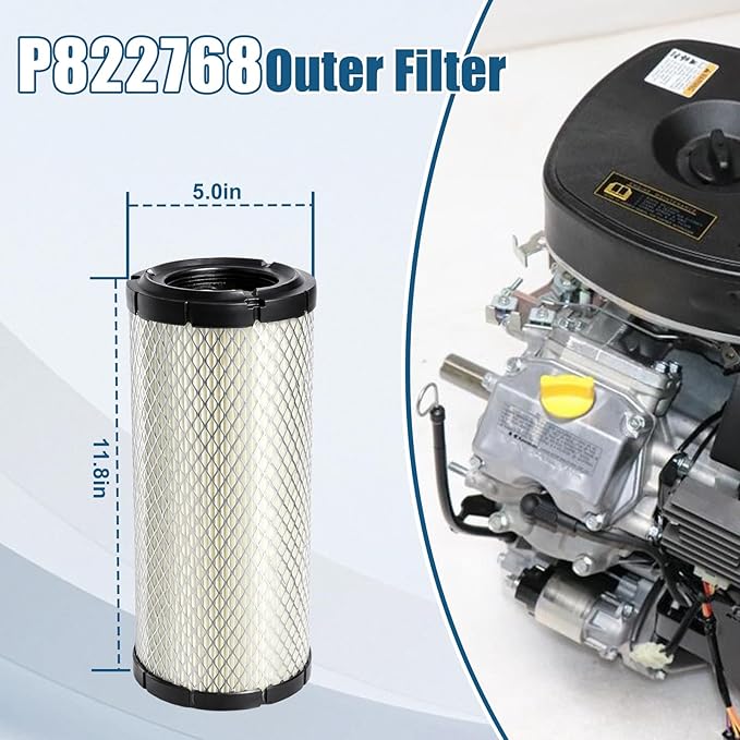 P822768 Air Filter (2 Pack) Compatible with Donaldsonn Baldwinn RS3988 P772579 Fletguardd AF25436 Luberfinerr LAF8143 WIXX 46489 FRAMM CA9246 AM129028 Kubota R1401-42280 129062-12560