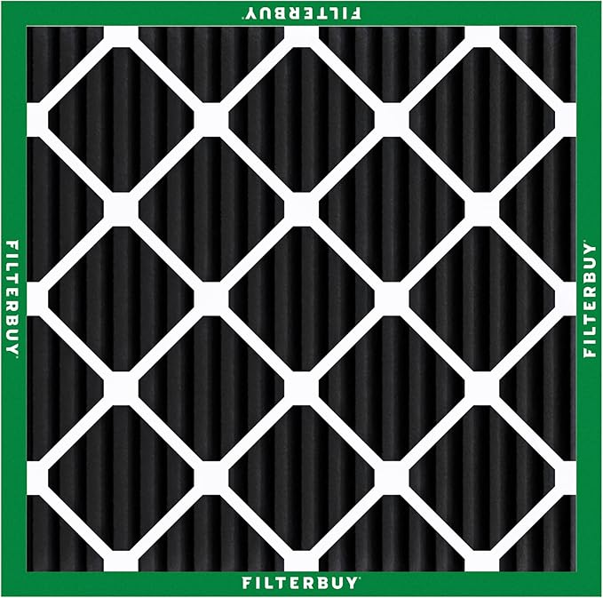 Filterbuy 18x18x1 Air Filter MERV 10 Odor & Allergy Defense with Activated Carbon (4-Pack), Electrostatic Pleated HVAC AC Furnace Filters Replacement, Made in USA (Actual Size: 17.75 x 17.75 x 0.75)