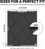 PuroAir MegaFilter - 20x24x1 Air Filter MERV 13 Activated CarbonTech Defense - Heavy Duty 3 Layer Furnace Filters Allergens, Pollen, Dust, Pet Dander, Smoke, Odors - HVAC Air Filter 20x24x1 (4-Pack)