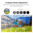 K&F CONCEPT 58mm Black Diffusion Mist Effect 1/4 & Variable ND2-32(1-5 Stops) & Circular Polarizing Filter CPL-in 1 Lens Filter with 18 Multi-Coatings for Camera Lenses (K-Series)
