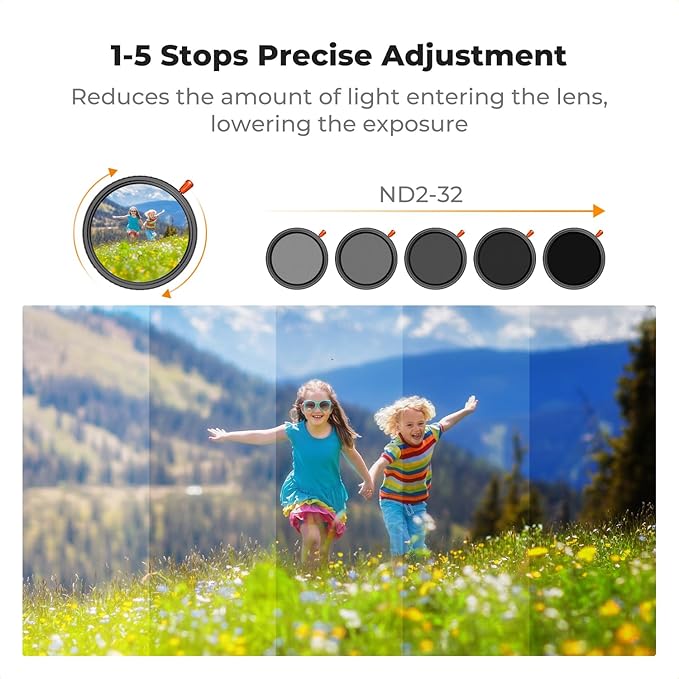K&F CONCEPT 82mm Black Diffusion Mist Effect 1/4 & Variable ND2-32(1-5 Stops) & Circular Polarizing Filter CPL-in 1 Lens Filter with 18 Multi-Coatings for Camera Lenses (K-Series)