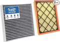 Engine+Cabin Air Filters Fit for 20-22 Ford Escape 2.0L, 22-24 Maverick 1.5L/2.0L(Not for Hybrid), 21-25 Bronco Sport 1.5L/ 2.0L Engine Air Filter Replace Car Accessories JX6Z9601A CF12772
