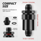 EVIL ENERGY 8AN Billet Inline Fuel Filter 30 Micron Aluminum Black for Car EFI & Carb Fuel Systems, Motorcycle and Boats