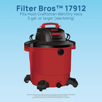 Filter Bros 17912 HEPA Replacement Fits Craftsman Shop Vacuums 5 Gal Plus