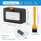 2 Pcs P1S HEPA Filter for Bamboo Lab, 13 Activated Carbon Combo Air Filters Replacement, Dual-Layer 3D Printer Filter Accessories with Silicone Nozzle Brush and Cleaning Brush for X1/P1 Series