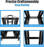 Raising Electronics Server Rack Open Frame Rack 4 Post 19 inch Adjustable Server/Audio Rack Cold Rolled Steel(27U,24Depth)
