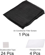 PATIKIL 47" x 39" Air Conditioner Air Filter Material, Plastic Dustproof Filtering Screen with Filtration Film for Air Conditioning, Black