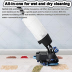 Commercial Floor Scrubber Machine Lightweight Electric Floor Cleaner with 17" Cleaning Width, Rotary Double Brushes, 360° Rotating Head, Efficiently Scrubs The Floor and Leaves it Dry Red