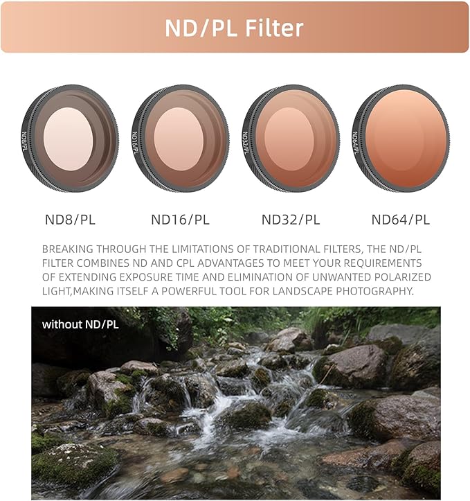 ND64/PL Filter Compatible with Insta363 GO Ultra Camera ND Lens Filter Accessories Waterproof Scratch-Resistant