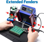 WEP 948DQ-III Fume Extractor Double Filtering with 110W Soldering Iron Station 2-in-1 Solder Smoke Absorber, with PID Control, ℉/℃, Sleep Mode, Tip Cleaner, 3 Soldering Tips, 35g Solder