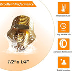 2pcs 1/2" NPT x 1/4" NPT Brass Nipple, 1/2 to 1/4 Adapter Fitting Reducing Solid Hex Brass Nipple, 1/2 Male to 1/2 Male Reducer Pipe Fittings for Extending and Connecting Pipes