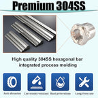 1/2" NPT Male to 1/4" NPT Female Hex Bushing Reducer, 304 Stainless Steel NPT Reducing Adapter Pipe Fitting, Heavy Duty Pipe Hex Bushing for Reducing Pipe (1/2” MNPT x 1/4” FNPT)