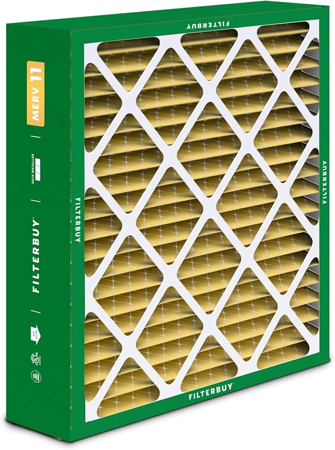Filterbuy 20x25x6 Air Filter MERV 11 Superior Pet & Allergy Defense (3-Pack), Pleated HVAC AC Furnace Filters for AprilAire Space-Gard 201, 2200, 2250, & Lennox (Actual Size: 19.75 x 24.25 x 6.00)