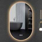 Irregular Bathroom Mirror with 3 Colour LED Light, Wall Mounted Makeup Mirror with Touch Switch and Demister Pad, Energy-Saving LED Smart Mirrors, Dimmable(C,23.6 * 35.4in/60 * 90cm)