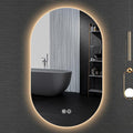 Irregular Bathroom Mirror with 3 Colour LED Light, Wall Mounted Makeup Mirror with Touch Switch and Demister Pad, Energy-Saving LED Smart Mirrors, Dimmable(C,23.6 * 39.4in/60 * 100cm)