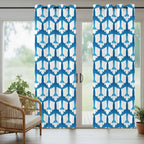 Blue Aircraft Waterproof Outdoor Curtains for Patio,Windproof Weatherproof Curtains with Weighted Hem,Modern Abstract Art Gradient Airplane Light Filtering Privacy Drapes for Porch 54"x 108" 2 Panels