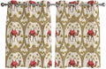 2 Panel Kitchen Cafe Curtains, Camels Palm Trees Sunlight Filtering Nature Air Through, Window Decor Tier Curtains for Living Room 104W x 52L inch Desert Date Coconut Trees Leaves Cords Beige