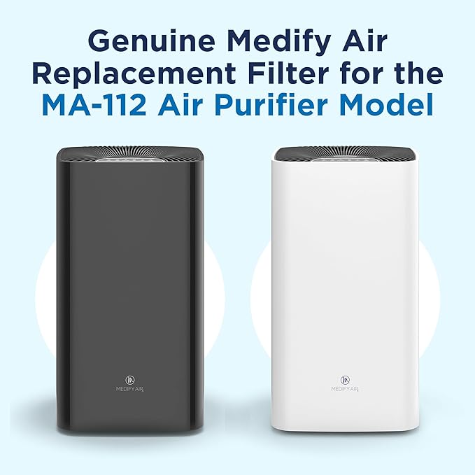 Medify MA-112 Genuine Replacement Filter Set for Allergens, Smoke, Wildfires, Dust, Odors, Pollen, Pet Dander | 3 in 1 with Pre-filter, HEPA H13 and Activated Carbon | Removal to 0.1 Microns | 2-Pack