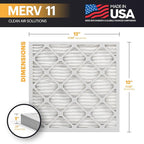 BNX TruFilter 12x12x1 Air Filter MERV 11 (6-Pack) - MADE IN USA - Allergen Defense Electrostatic Pleated Air Conditioner HVAC AC Furnace Filters for Allergies, Dust, Pet, Smoke, Allergy MPR 1200 FPR 7