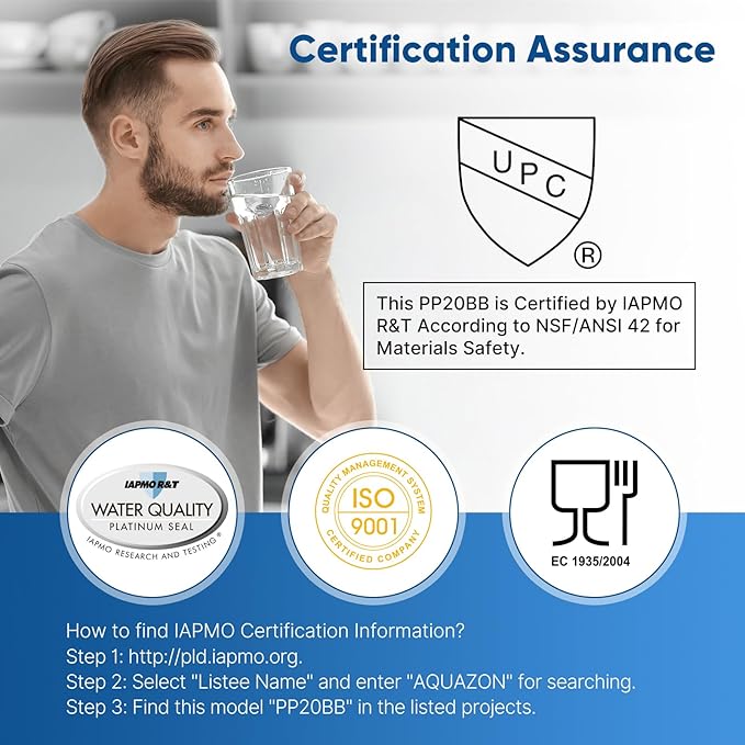 PUREPLUS 1 Micron 20" x 4.5" Whole House Sediment Home Water Filter Replacement Cartridge, Compatible with DGD-2501-20, AP810-2, P1-20BB, FP25B, FPMB-BB1-20, SDC-45-2001, 2 Pack