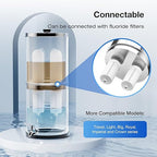 Purewell 3-Stage Gravity Fed Water Filter System, 2.25 Gallon Stainless Steel Countertop System with 2 Washable Ceramic Filters and Stand, Reduce up to 99% Chlorine, PW-OBT