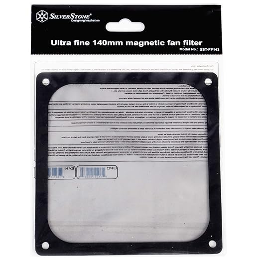 Silverstone FF143 Black Ultra Fine Fan Filter with Magnet for 140mm Case Fans, SST-FF143B