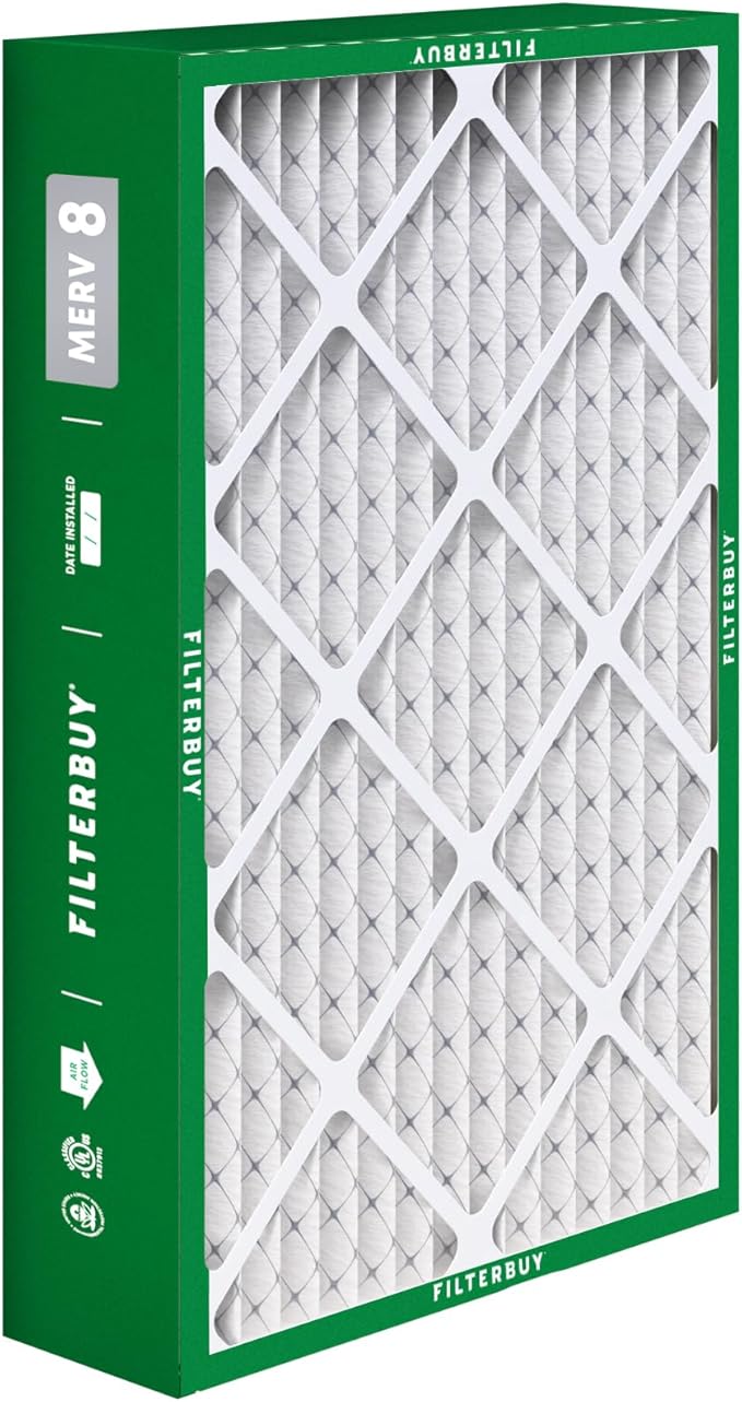 Filterbuy 17x26x4 Air Filter MERV 8 Essential Dust & Allergy Defense (4-Pack), Electrostatic Pleated HVAC AC Furnace Filters Replacement for Lennox (Actual Size: 16.56 x 25.94 x 4.13)