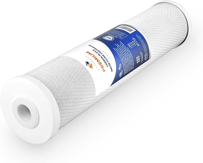 Aquaboon 5 Micron 20 x 4.5 Sediment, Anti-Scale, Carbon Water Filters Cartridges for 3-Stage Whole House Water Filtration System Replacement Set