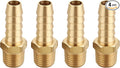 TANYA HARDWARE 3/8" Barb to 1/4" NPT Male Thread Air Hose Repair Kit - 4 Piece Brass Barbed Fittings