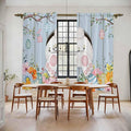 Easter Window Curtains 72 Inch Long 2 Panel Set,Rod Pocket Long Curtains & Drapes,Spring Watercolor Bunny Eggs Flower Wood Grain Blue Light Filtering Window Treatment for Bedroom 52"W x 72"L