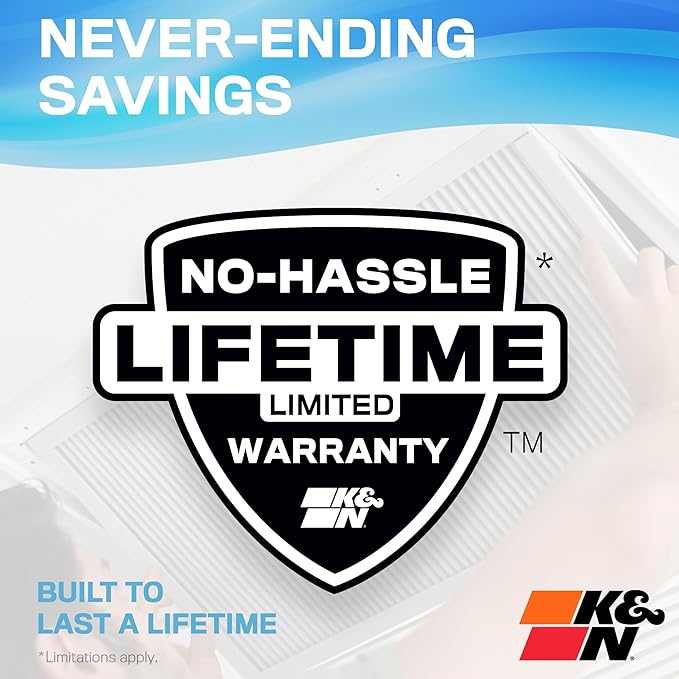 K&N 14X14X1 HVAC Furnace Air Filter, Lasts a Lifetime, Washable, Merv 11, the Last HVAC Filter You Will Ever Buy, Breathe Safely at Home or in the Office, HVC-11414