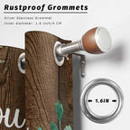 Summer Outdoor Curtains for Patio Sunflowers Eucalyptus Leaves Wood Waterproof Outside Curtains with Grommet Top Weatherproof Curtain for Cabana Pergola Gazebo, 2 Pack, 54" W x 108" L