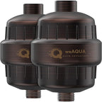 weAQUA Heavy Duty Shower Filter Family 2 PACK – 99% Removal for Hard Water, Chlorine, Fluoride, Heavy Metals, Micro-life, Organics and More (Oil Rubbed Bronze)