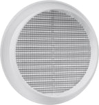 Vent Systems 5'' Inch - White - Soffit Vent Cover - Round Air Vent Louver - Grill Cover - Built-in Insect Screen - HVAC Vents for Bathroom, Home Office, Kitchen