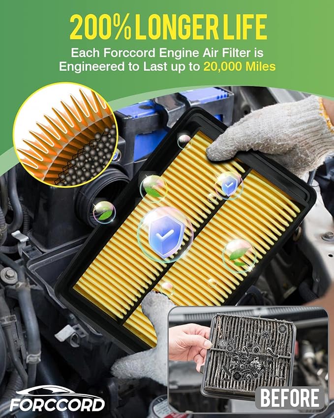 2-Pack Engine Air Filter Fits for ROGUE(2014-2020),ROGUE Sport (2017-2022),Qashqai (2017-2021) Air Filter Replacement 165464BA1A,XA10423,CA11858 Car Accessories
