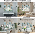 Teal Blue Tulips Swag Valances for Windows, Spring Floral Barn Doors Vintage Wood Beige Rod Pocket Kitchen Curtains Valance, Small Window Curtains Swag for Cafe Living Room, 2 Panels, 28x36 inch