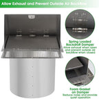 6 Inch Hooded Wall Vent with Screen and Damper,6 Inch Exhaust Vent Cover Cap for Outdoor Kitchen Range Hood Dryer Ventilation,Outside Wall Mount Extractor for House Air Exhaust, Stainless Steel