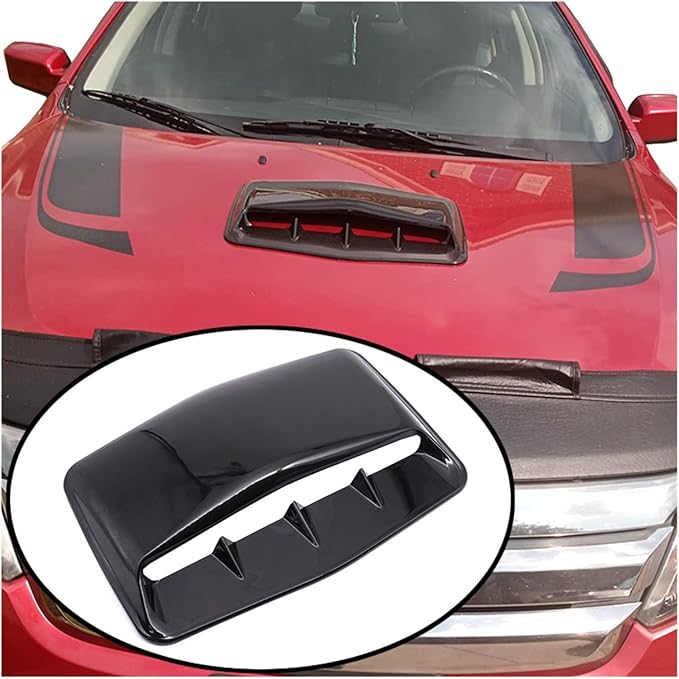 Universal Car Hood Scoop Air Flow Intake Decorative Turbo Bonnet Vent Cover Compatible For Audi And BMW Compatible For VW And Civic(Black)