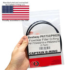 Captain O-Ring Replacement P61733 / P6025 O-Rings for Select Bestway Flowclear Filter Pumps (2 Pack, P61733ASS18 / P6025ASS16)