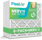 12x12x1 Air Filter – 6 Pack, MERV 11 Pleated HVAC & Furnace Filter, Electrostatic Mechanical Filtration (Actual Size 11.75 x 11.75 x 0.75)
