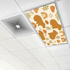 6 Pcs Fluorescent Light Covers for Ceiling Lights Cute Capybara Gifts Rainbows Leaves Abstract Shapes Earth Tones Decorative Magnets Light Filters for Office Home Classroom Must Haves 4’ x 2’