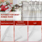 Happy Valentine's Valance Curtains for Kitchen, Day Gnomes Love Heart on Rustic Wood Grain Privacy Rod Pocket Valance Curtain, Light-Filtering Window Treatment for Bedroom Bathroom, 42"x18"
