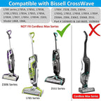 for Bissell CrossWave Pet Pro 2306A CrossWave 1785 Series Replacement Part 1 Pack 2460+1 Pack 1868 Multi-Surface Pet Pro Cleaner Brush Rolls Tangle-Free+4 Pack 1866 Vacuum Filter Part 1613568