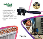 XCEL Advanced HVAC Coil Cleaning Fin Brush for AC Evaporator and Condenser Coils – HVAC Coil Cleaner | Stainless Steel Pins - Improve HVAC Efficiency, Easy AC Maintenance - Double Sided