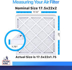 Filter King 17.5x22x2 Air Filter | 6-PACK | MERV 8 HVAC Pleated A/C Furnace Filters | MADE IN USA | Actual Size: 17.5x22x2"