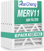 6 Pack Updated 10x14x2 Air Filter, pertain Merv 11 HVAC Pleated A/C Furnace Filters (Actual Size: 9.5x13.5x1.75)